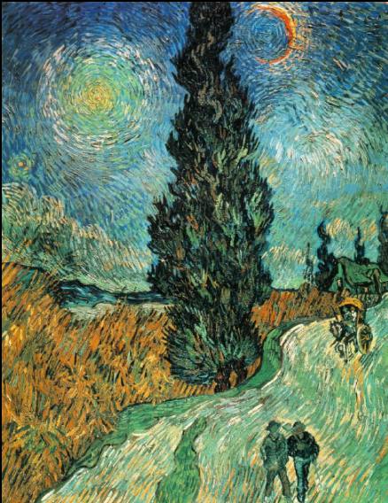 Vincent van Gogh: Cesta s cypiem a hvzdou